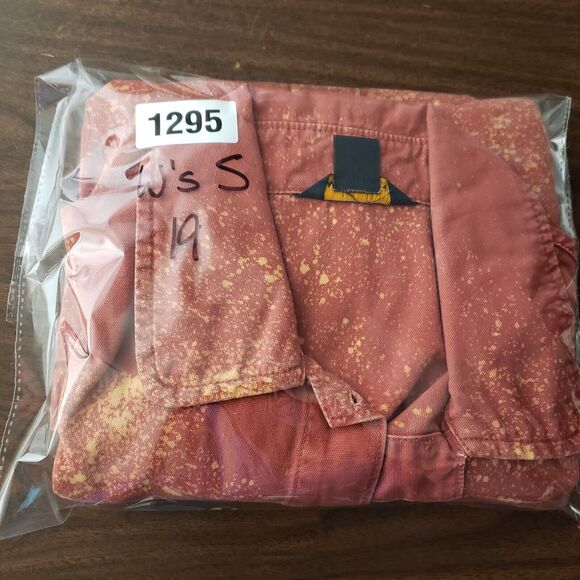 Woolrich Denim Jacket Womens S Cinnabar Splatter Paint Workwear Cowgirl 40x23 - Picture 11 of 11